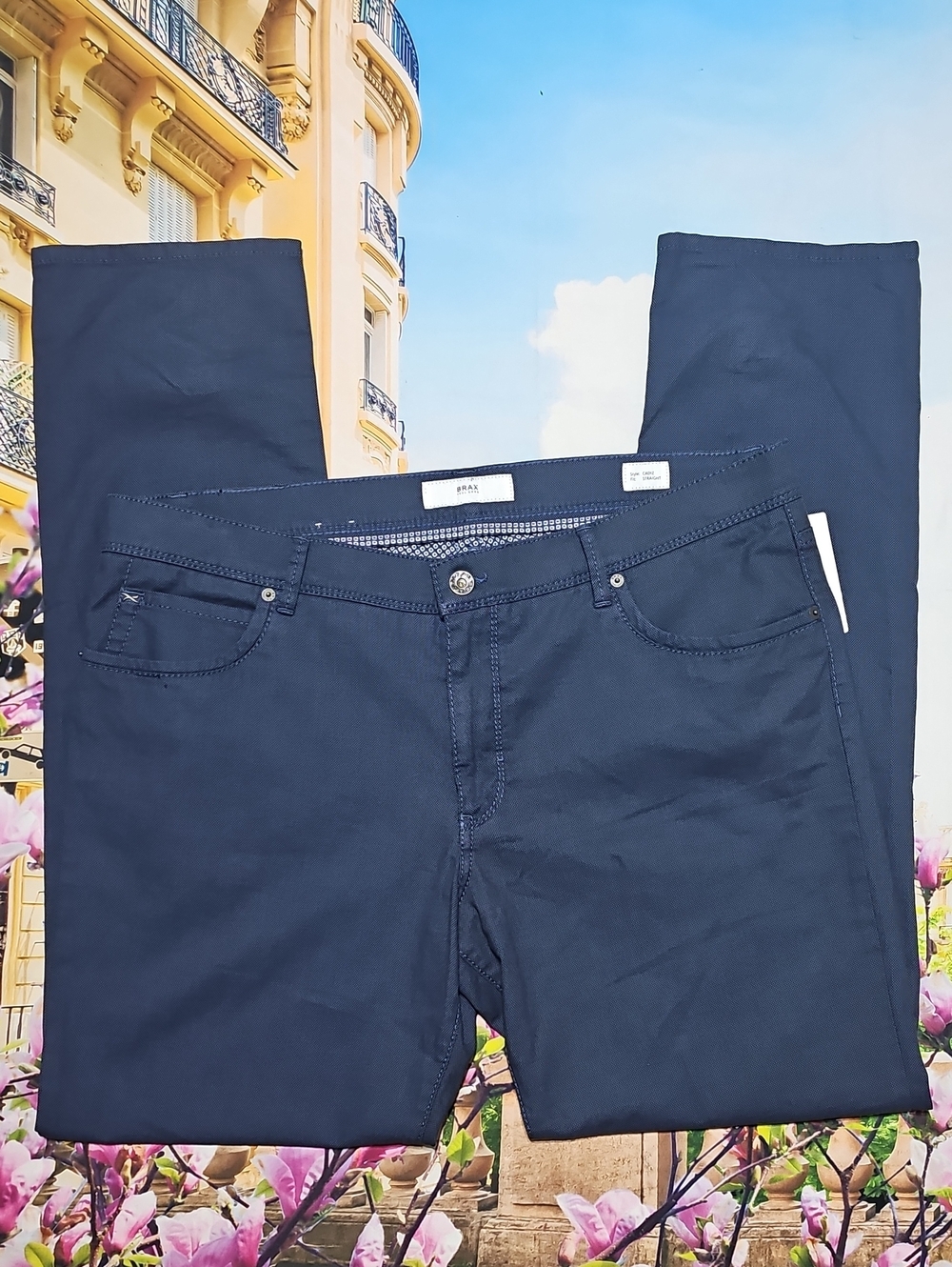 Brax Cadiz Stretch Cotton Straight Leg Pants Size 40x34 New